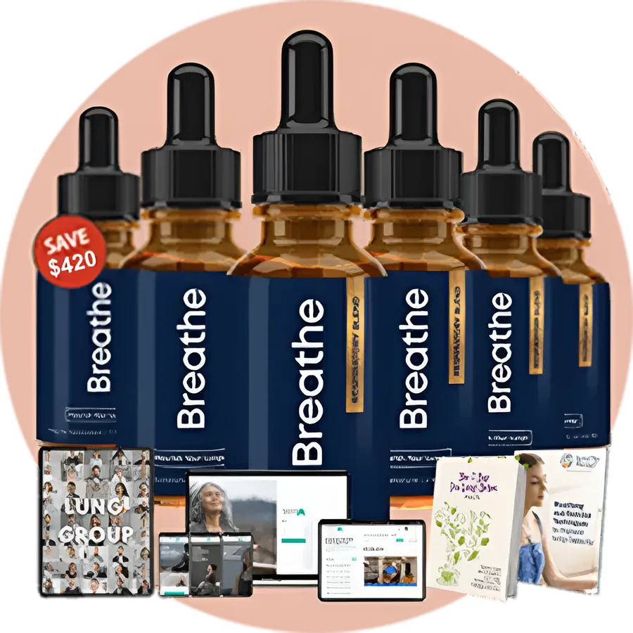Six bottles of Breathe supplement